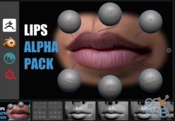 PBR texture ArtStation Marketplace – Lips Detail Alpha Pack (zbrush, blender, 3dcoat, substance)
