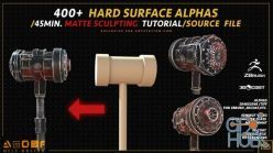 PBR texture ArtStation Marketplace – 400+ HARD SURFACE ALPHAS /45MIN. MATTE SCULPTING TUTORIAL/SOURCE FILE