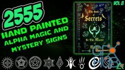 PBR texture ArtStation – 2555 Hand Painted Alpha Magic, Mystery & Sacred Signs and Elements (MEGA Pack) – Vol 8
