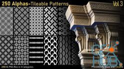 PBR texture ArtStation – 250 Alphas-Tileable Patterns-Vol3