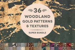 PBR texture Creativemarket – 36 Woodland Gold Patterns & Textures