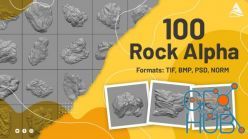 PBR texture ArtStation – 100 Rock Alpha