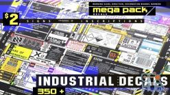 PBR texture ArtStation Marketplace – INDUSTRIAL DECALS 350+ MEGA PACK