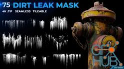 PBR texture ArtStation – 75 Dirt Leak Effect Mask (4K .TIF Seamless/ Tileable)
