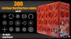 PBR texture ArtStation – 300 Circluar Hardsurface Alpha_vol01