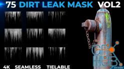 PBR texture ArtStation – 75 Dirt Leak Effect Mask- Vol 2 (4K Seamless Tileable)