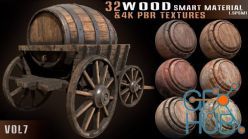 PBR texture ArtStation – 32 wood smart material + 4k PBR textures – Vol 7