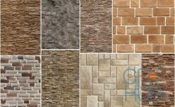 PBR texture Seamless Decorative Stone Wall Textures Bundle