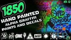 PBR texture ArtStation – 1850 Hand Painted Alpha Graffiti, Paints & Decals (MEGA Pack) – Vol 12