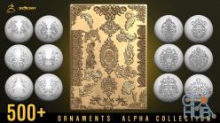 PBR texture ArtStation Marketplace – 500+ ornament alphas | Tracery decorations | Stencils 3dcoat & Zbrush