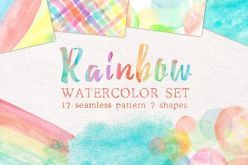 PBR texture Creativemarket – Rainbow watercolor seamless pattern