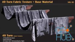 PBR texture ArtStation – 40 Torn Fabric Texture – VOL 05