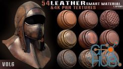 PBR texture ArtStation – 54 leather smart materials + 4k PBR textures – Vol 6
