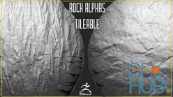 PBR texture ArtStation – 20 Rock Tileable Alphas (ZBrush, Substance)