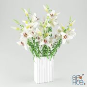 White lilies in a vase