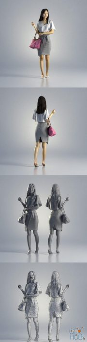 Woman Jess Business Walking – 3D Scan Female (Vray, Corona)