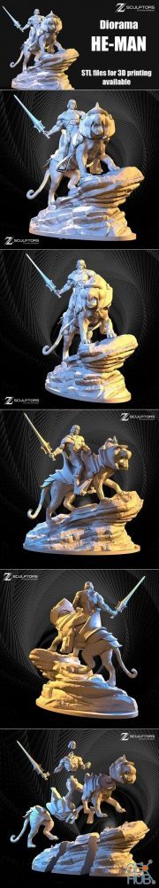 He-Man Gato Guerreiro Diorama – 3D Print
