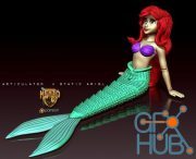 Ariel Mermaid Articulated and Static – 3D Print