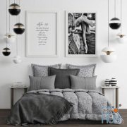 Modern bedroom set with lamp by Bertrand Balas