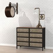 Retro style chest, clock and lamp