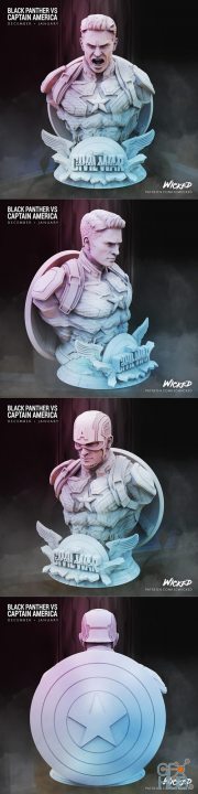 Wicked Captain America Bust – 3D Print