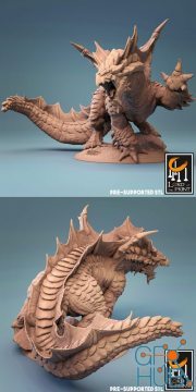 Adult Brown Dragon – 3D Print