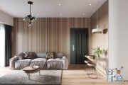 3D interior Livingroom Corona render