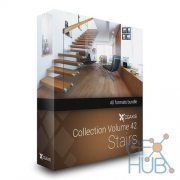 CGAxis Models Volume 42 Stairs + Render Scene