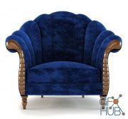 Blue armchair classic style
