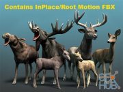Unity Asset – Forest Animal – Deer & Moose Family Pack