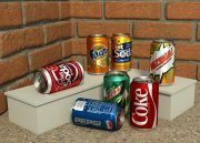 Soft drinks in cans