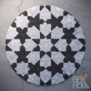 Black and white rug with stars