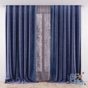 Blue curtains and lace curtain