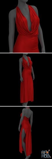 Womens Red Silk Dress