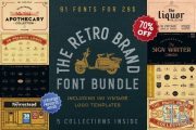 CreativeMarket The Retro Brand Font Bundle 3590884