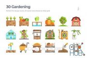 30 Farming and Gardening Vector Icons – Flat (EPS)