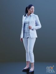 Amaya: business woman in light suit (3d-scan)