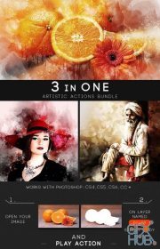 Graphicriver - 3 In One Photoshop Actions Bundle V1 - 21763248