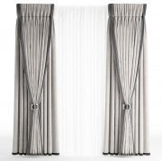 Gray curtains in classic style