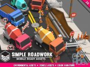 Unity Asset – Simple Roadwork – Cartoon city