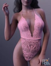 Daz3D, Poser: X-Fashion Sexy Deep V Bodysuit for Genesis 8.1 Females