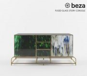 Fused glass story console by Beza projekt