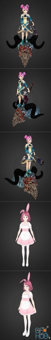 Summoner and Anime Character girl for Blender 10 – 3D Print