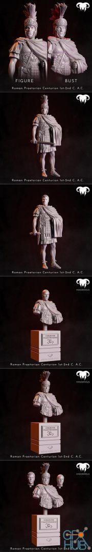 Roman Praetorian Centurion 1st-2nd C. A.C. in Charge – 3D Print