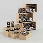 Wooden drawers with wine