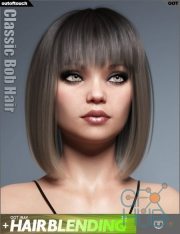 Classic Bob Hair For Genesis 3 And 8 Female(s)