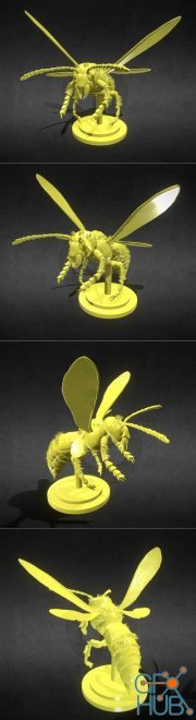 Murdering Asian Hornet Sculpture – 3D Print