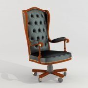 Office armchair with wooden elements
