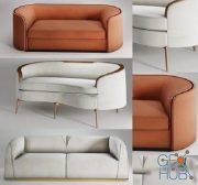 Modern Leather Two-seat Sofa (max)