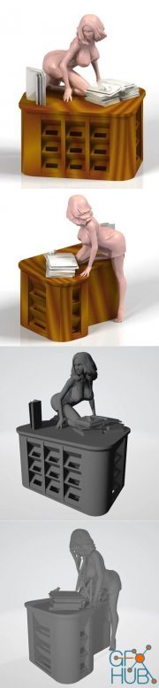 Usb bureau femme, usb holder desk women – 3D Print